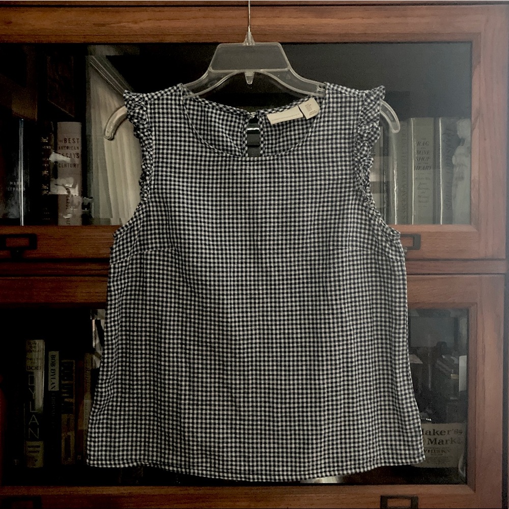 Cynthia Rowley Blue & White Gingham Top | Small